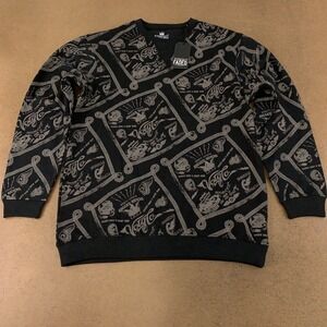 Straight Faded Men's Size XL Black Printed Thermal Crew Neck Knit Pullover NWT